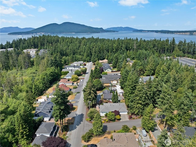 2702 Shannon Point Rd, Anacortes, WA 98221 - aerial view of property and surrounding area with a water and mountain view and nearby suburban area