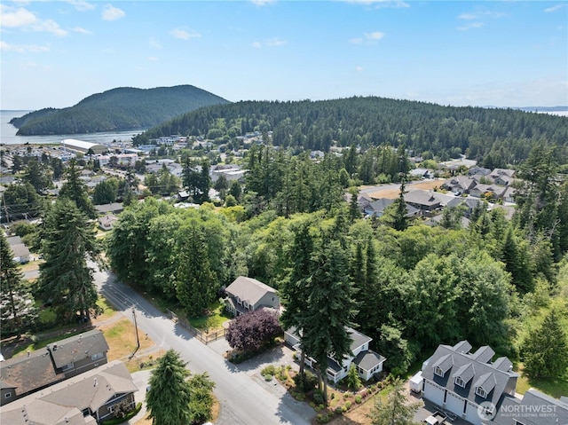 2702 Shannon Point Rd, Anacortes, WA 98221 - aerial view of property and surrounding area featuring a water and mountain view and nearby suburban area