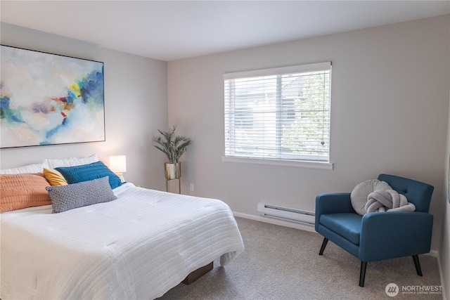 559 Mcgraw St Unit 204, Seattle, WA 98109 - carpeted bedroom featuring baseboard heating and multiple windows