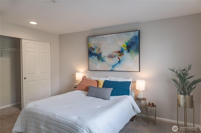 559 Mcgraw St Unit 204, Seattle, WA 98109 - carpeted bedroom featuring a closet and recessed lighting