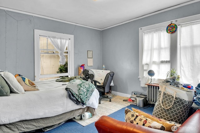 4715 19th Ave NE, Seattle, WA 98105 - bedroom featuring ornamental molding and baseboards