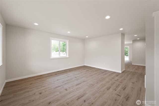8256 Gold Run Dr, Maple Falls, WA 98266 - empty room with healthy amount of natural light, recessed lighting, and light wood-style floors