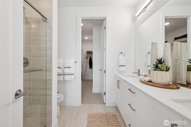 12257 137th Pl NE Unit 2901, Redmond, WA 98052 - full bath with a stall shower, double vanity, and recessed lighting