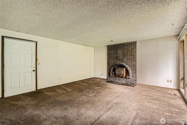 2708 NE 106th Pl, Seattle, WA 98125 - unfurnished living room with carpet flooring and a textured ceiling