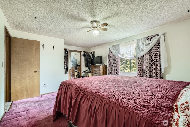 2708 NE 106th Pl, Seattle, WA 98125 - carpeted bedroom with a textured ceiling and ceiling fan