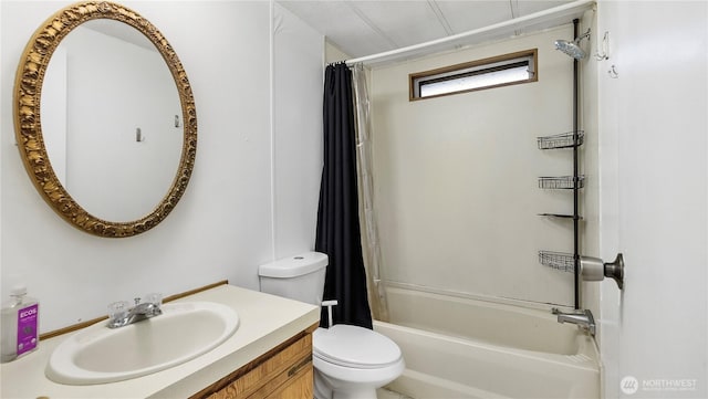 16880 Hwy 112, Clallam Bay, WA 98326 - full bathroom featuring vanity and shower / bath combo with shower curtain