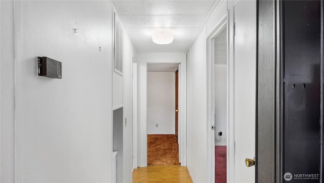 16880 Hwy 112, Clallam Bay, WA 98326 - hallway featuring light wood finished floors and light colored carpet