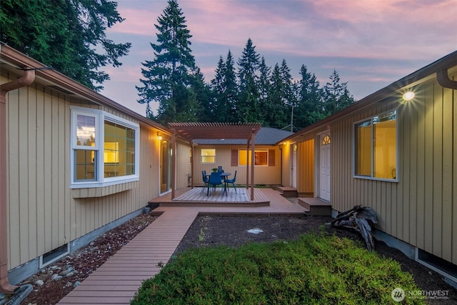 852 NE 194th St, Shoreline, WA 98155 - back of house with a pergola and a wooden deck
