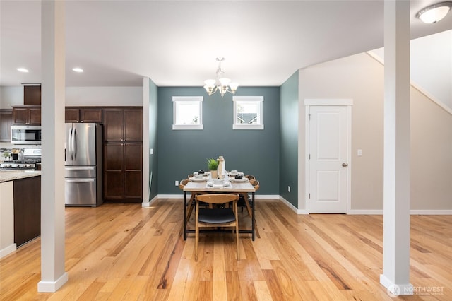 3885 Summersun St, Mount Vernon, WA 98273 - dining room featuring light wood-type flooring, a chandelier, and recessed lighting