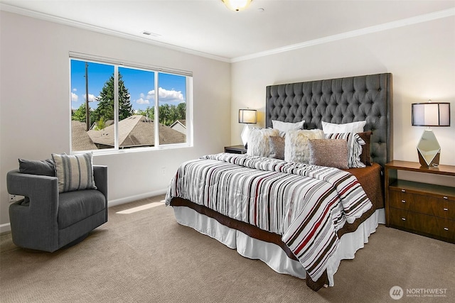 7649 NE 196th St, Kenmore, WA 98028 - carpeted bedroom featuring crown molding and baseboards