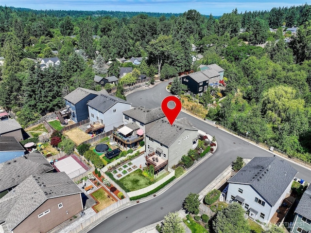 7649 NE 196th St, Kenmore, WA 98028 - aerial perspective of suburban area featuring a heavily wooded area
