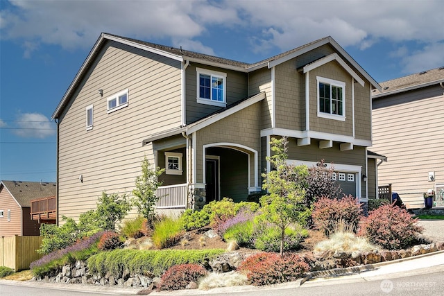 7649 NE 196th St, Kenmore, WA 98028 - craftsman inspired home with a porch and an attached garage