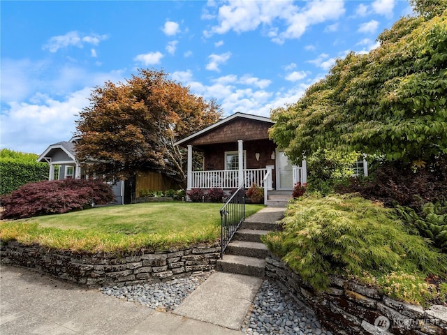 3721 N Mullen St, Tacoma, WA 98407 - view of front facade with a porch and a front yard