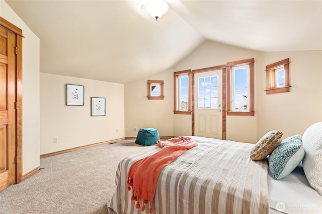 1007 N Forest St, Bellingham, WA 98225 - bedroom with carpet flooring and vaulted ceiling