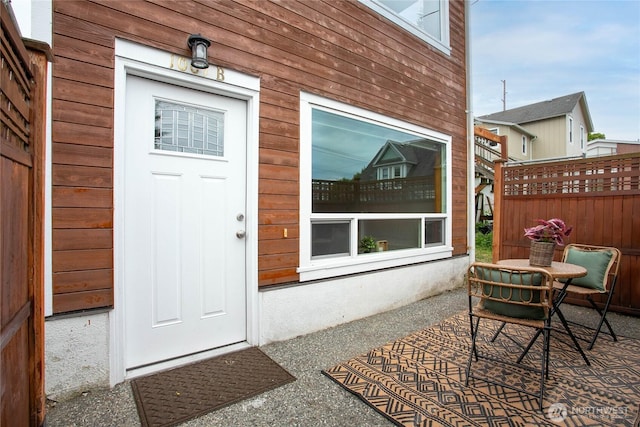 1007 N Forest St, Bellingham, WA 98225 - doorway to property with a patio area