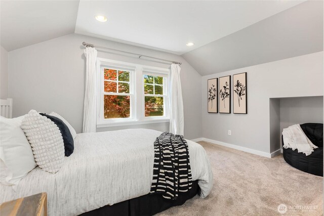 1628 27th Ave, Seattle, WA 98122 - carpeted bedroom with vaulted ceiling and recessed lighting