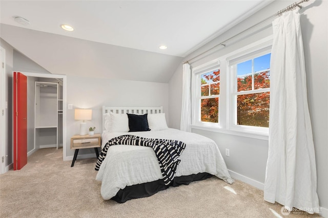 1628 27th Ave, Seattle, WA 98122 - bedroom featuring carpet floors, vaulted ceiling, and recessed lighting