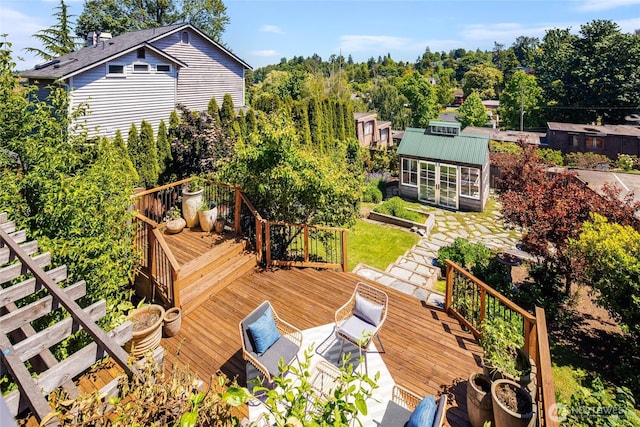 1628 27th Ave, Seattle, WA 98122 - wooden deck featuring an outdoor structure