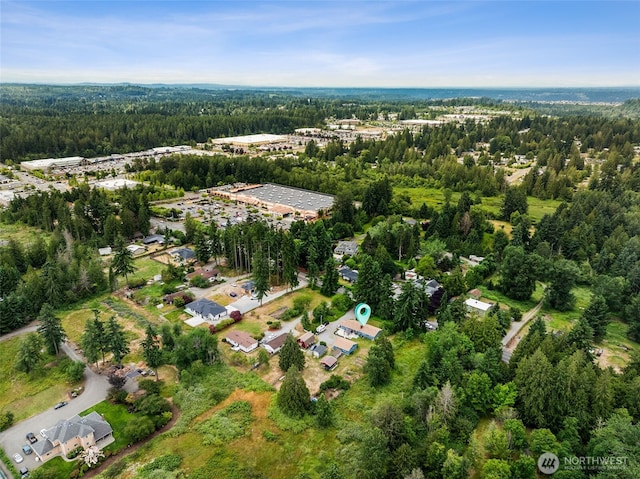 9317 214th Ave E, Bonney Lake, WA 98391 - aerial view of property and surrounding area featuring a forest