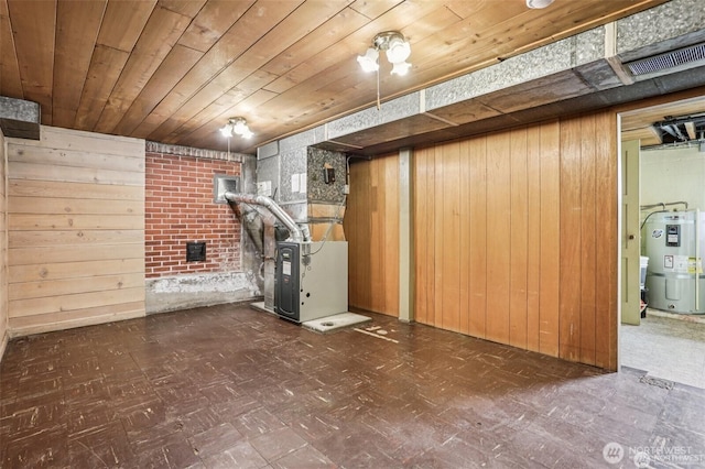8902 17th Ave NE, Seattle, WA 98115 - finished below grade area with strapped water heater, wooden walls, and wood ceiling