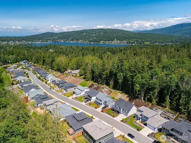 1142 Brookstone Dr, Bellingham, WA 98229 - aerial view of property's location with nearby suburban area and a water and mountain view