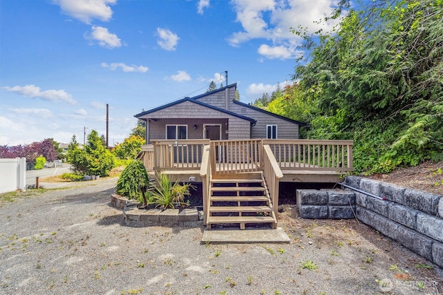 13540 E State Route 106, Belfair, WA 98528 - rear view of house with a deck and stairs