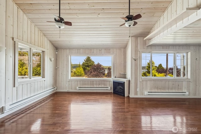 13540 E State Route 106, Belfair, WA 98528 - unfurnished sunroom featuring baseboard heating and lofted ceiling
