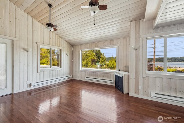 13540 E State Route 106, Belfair, WA 98528 - unfurnished sunroom featuring a baseboard radiator and lofted ceiling