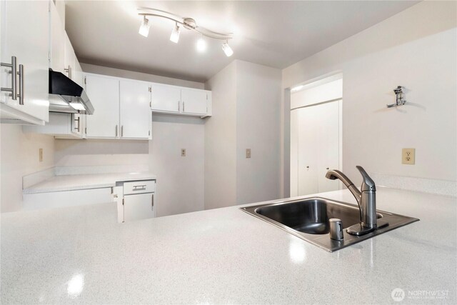 3834 D Pl SE, Auburn, WA 98002 - kitchen featuring ventilation hood, light countertops, and white cabinetry