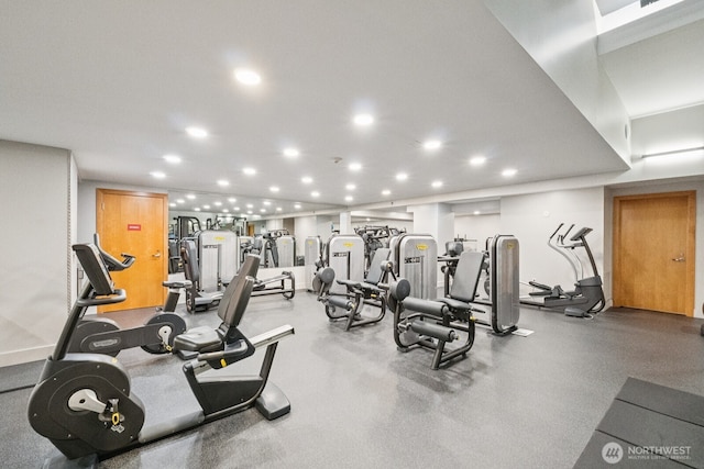 10610 NE 9th Pl Unit C4210, Bellevue, WA 98004 - workout area featuring recessed lighting