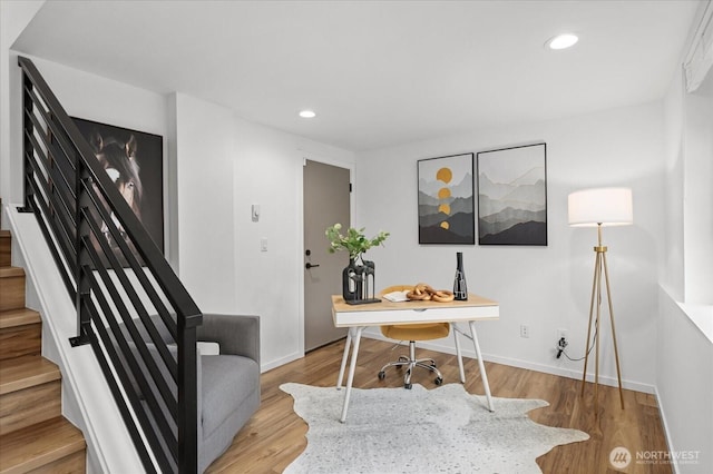9030 18th Ave SW Unit E, Seattle, WA 98106 - office area featuring recessed lighting and wood finished floors