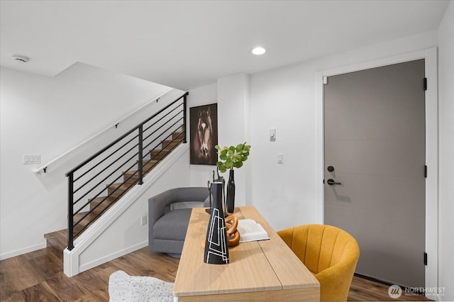 9030 18th Ave SW Unit E, Seattle, WA 98106 - interior space featuring wood finished floors and recessed lighting