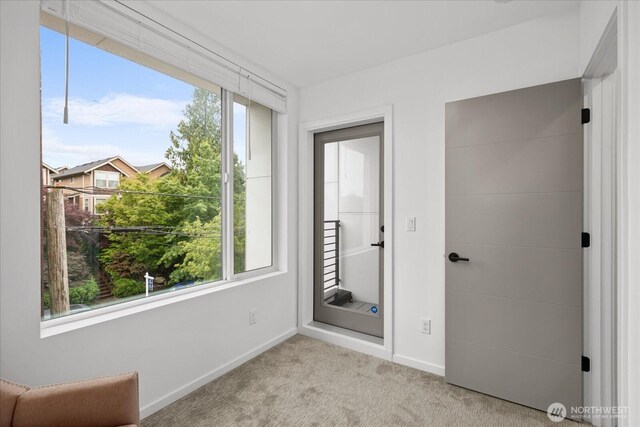 9030 18th Ave SW Unit E, Seattle, WA 98106 - unfurnished room with healthy amount of natural light and light carpet