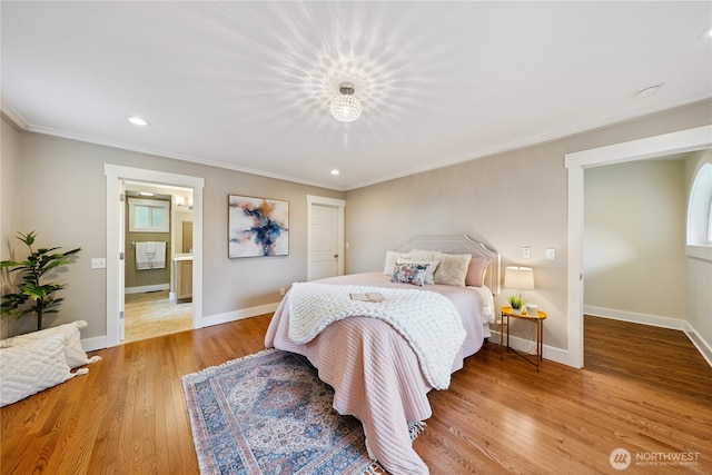 2515 16th St, Anacortes, WA 98221 - bedroom featuring wood finished floors, crown molding, and recessed lighting