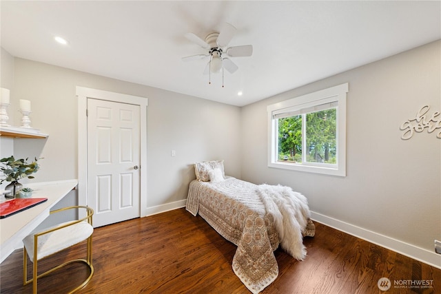 2515 16th St, Anacortes, WA 98221 - bedroom featuring wood finished floors and a ceiling fan