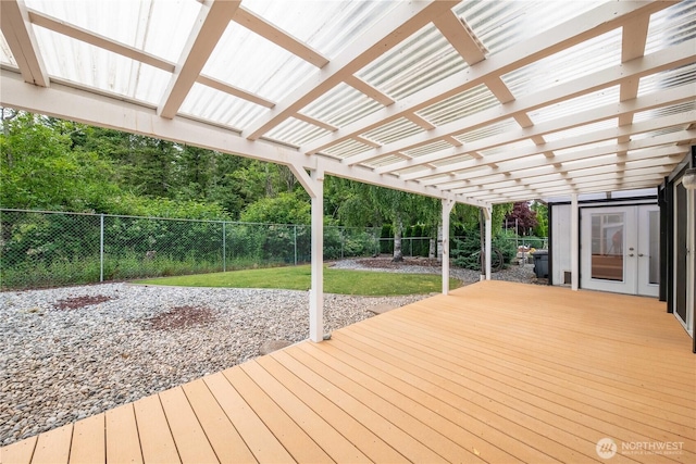 2610 E Section St Unit 20, Mount Vernon, WA 98274 - wooden deck featuring a fenced backyard and a pergola