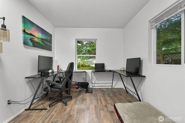 6258 Bellwood Dr, Maple Falls, WA 98266 - home office with wood finished floors