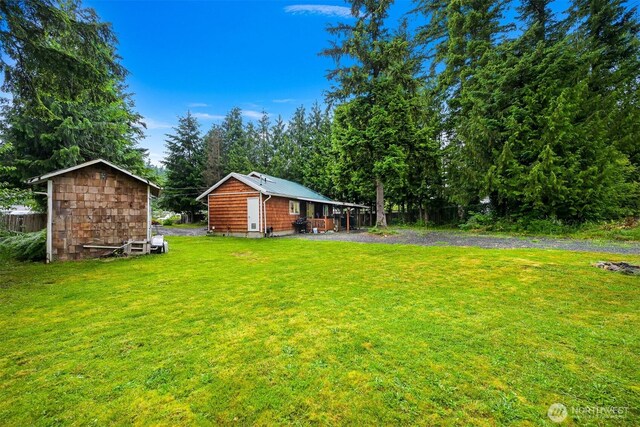 6258 Bellwood Dr, Maple Falls, WA 98266 - view of grassy yard with a shed