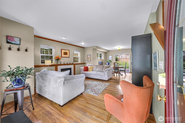 2616 16th St, Bellingham, WA 98229 - living room featuring wood finished floors, recessed lighting, and crown molding