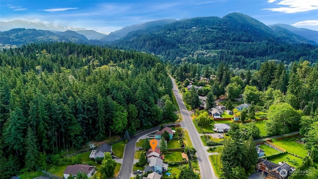 2616 16th St, Bellingham, WA 98229 - aerial overview of property's location featuring a forest and a mountain backdrop