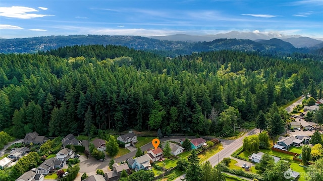 2616 16th St, Bellingham, WA 98229 - aerial overview of property's location with a mountain backdrop and nearby suburban area