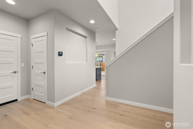 1401 89th Ave SE, Tumwater, WA 98501 - entrance foyer featuring recessed lighting, light wood-style flooring, and stairway