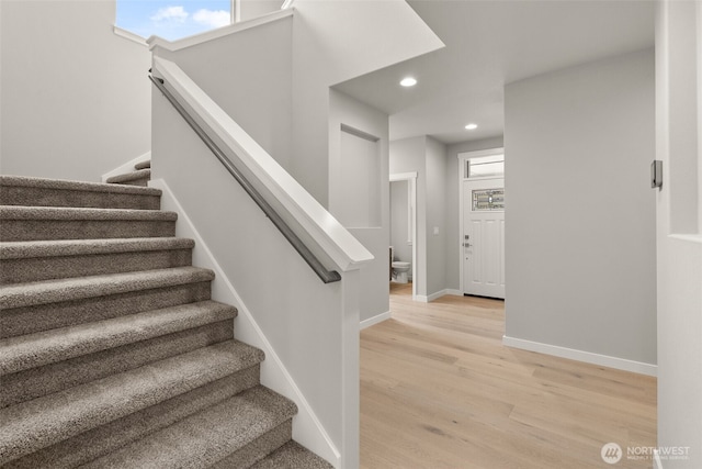 1401 89th Ave SE, Tumwater, WA 98501 - stairway featuring recessed lighting and wood finished floors