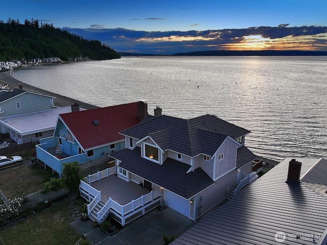 2267 Eastpoint Dr, Langley, WA 98260 - aerial view at dusk of a water view