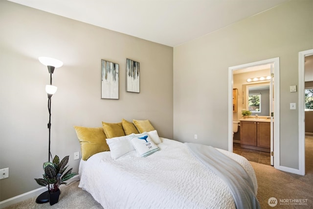 26327 116th Ave SE Unit E102, Kent, WA 98030 - bedroom with carpet flooring and connected bathroom