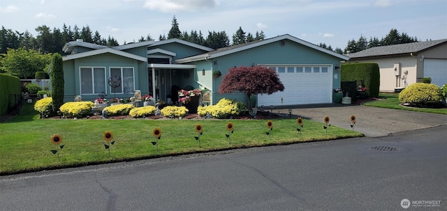 5916 89th Street Ct E Unit 14, Puyallup, WA 98371 - single story home featuring concrete driveway, an attached garage, and a front lawn