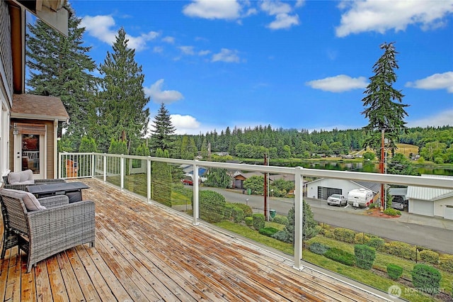 2102 256th St NW, Stanwood, WA 98292 - wooden deck with a forest view