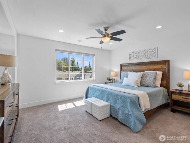 14031 3rd Ave NE, Duvall, WA 98019 - carpeted bedroom featuring recessed lighting and a ceiling fan