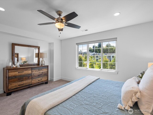 14031 3rd Ave NE, Duvall, WA 98019 - bedroom with carpet, recessed lighting, and ceiling fan