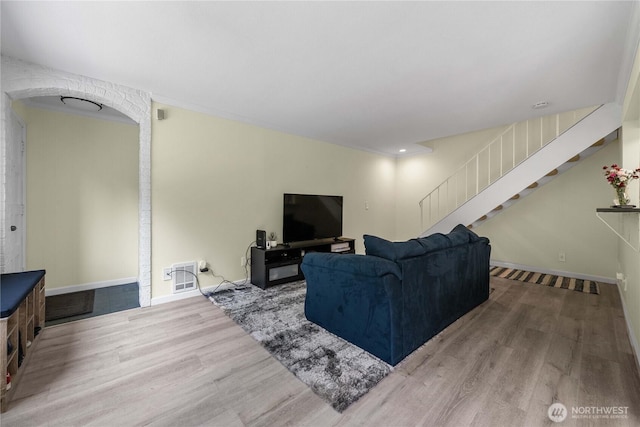 2822 Garden Ct Unit B, Steilacoom, WA 98388 - living area with wood finished floors and stairway